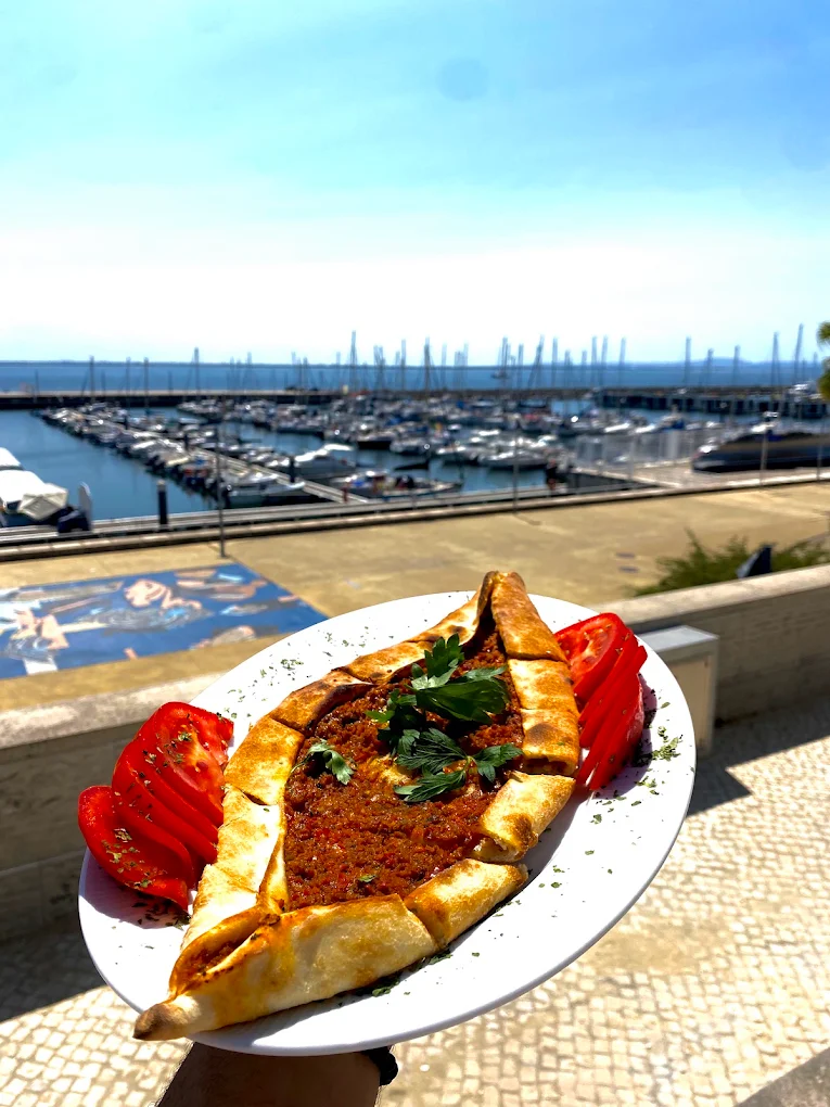 Pide with marina view